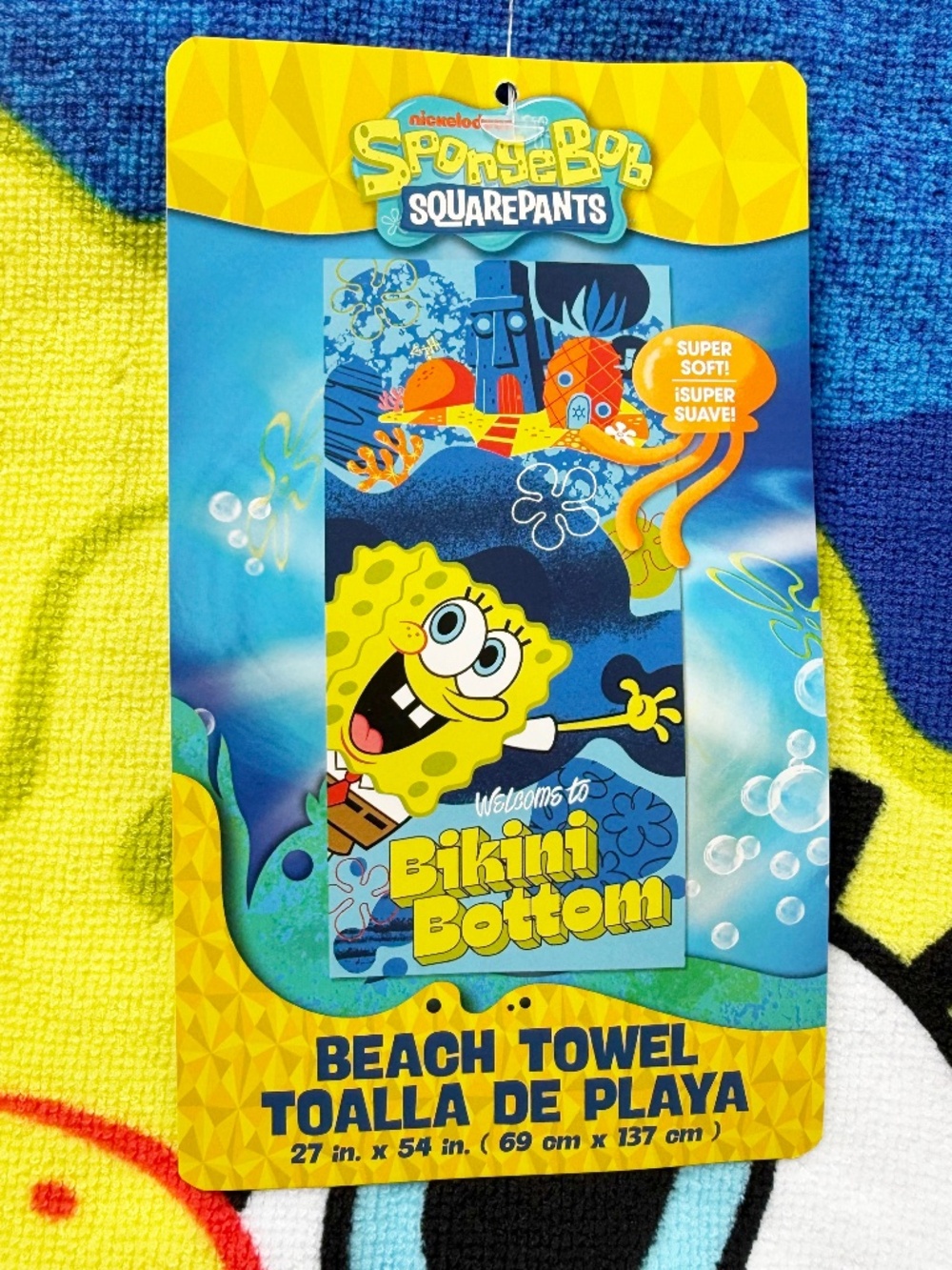 Spongebob Bikini Bottom Soft Microfiber Pool Bath Beach Towel 27"x54"